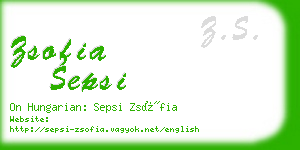 zsofia sepsi business card